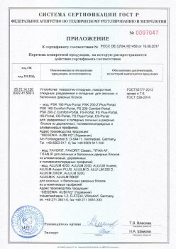 2017.06.19 Великие Луки - Приложение к сертификату Устройства поворотные, откидные, Siegenia-Aubi KG. ГОСТ 30777-2012