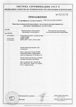 2019.11.16 Великие Луки - Приложение к сертификату Изделия крепежные из металла, торговая марка Tech-KREP. Серийный выпуск